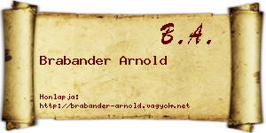 Brabander Arnold névjegykártya